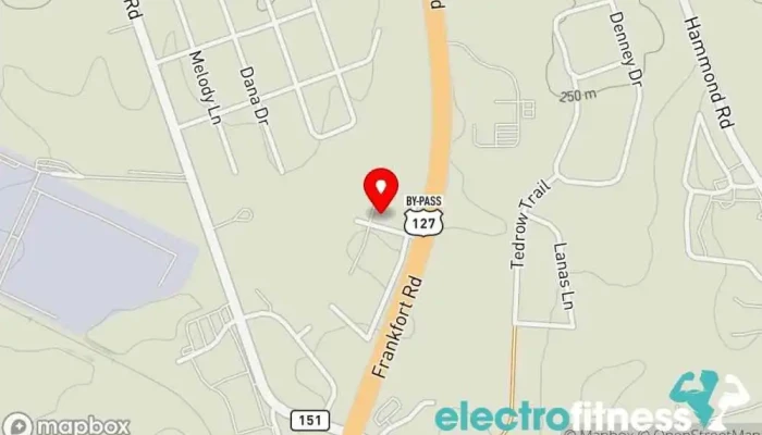map of Raising the Bar Fitness Center Gym in Lawrenceburg