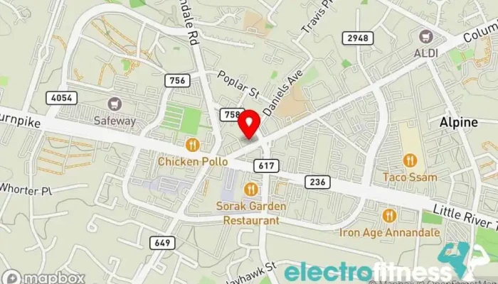 map of RAMP Optimal Performance and Wellness Fitness center, Gym, Soccer club in Annandale