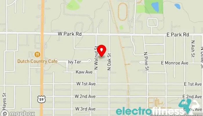 map of Ray Meyer Gym Gymnastics center in Garnett