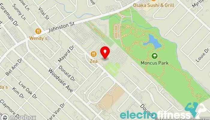map of Red Lerille's Health & Racquet Club Fitness center, Body shaping class, Gym, Racquetball club, Sports complex, Swim club, Tennis club, Tennis court in Lafayette