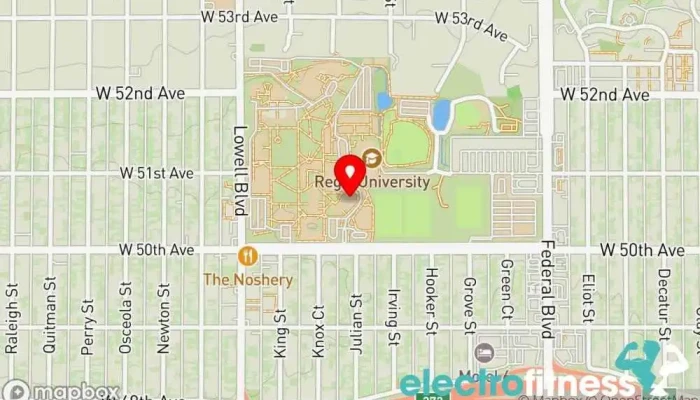 map of Regis Fitness Center Gym in Denver