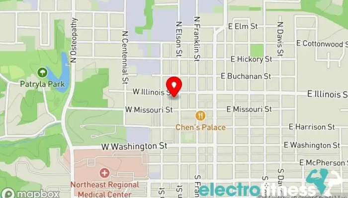 map of Rejuvenate Wellness Center Wellness center, Fitness center, Massage therapist, Sports massage therapist, Thai massage therapist, Yoga studio in Kirksville