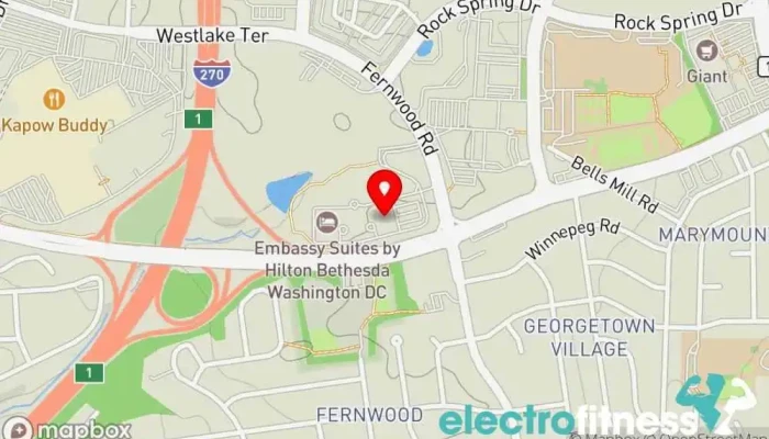 map of RenewMe Fitness Personal trainer, Fitness center, Gym, Physical therapy clinic, Surgeon in Bethesda