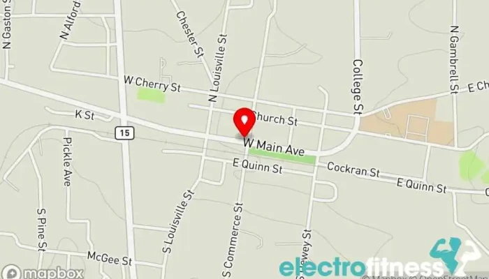 map of Rhodes 24/7 Fitness Gym in Ackerman