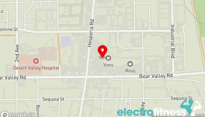 map of Rhythm & Ride Physical fitness program in Victorville