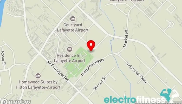 map of Rock Steady Boxing Acadiana Fitness center in Lafayette