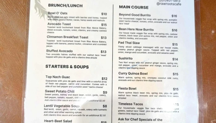 Roots Cafe Website - Closter