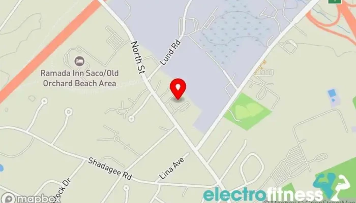 map of Saco Sport & Fitness Gym, Aerobics instructor, Fitness center, Nutritionist, Personal trainer, Physical fitness program, Weight loss service, Yoga studio in Saco
