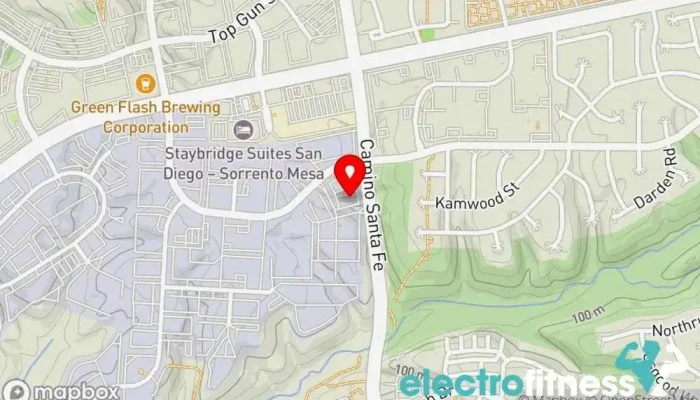 map of San Diego Barbell Club Gym, Personal trainer, Physical fitness program in San Diego