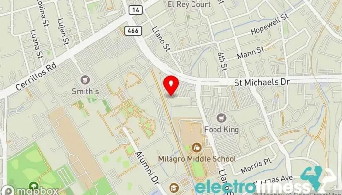 map of Santa Fe Pole Arts Fitness center in Santa Fe