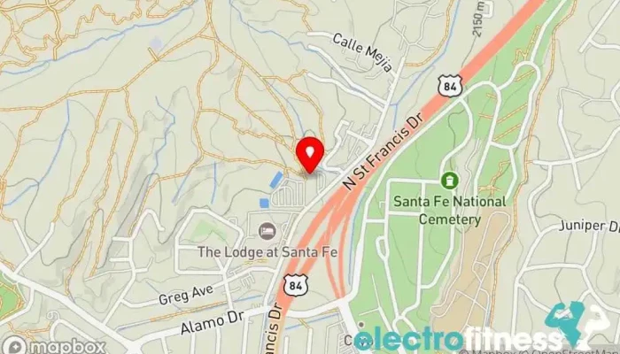 map of Santa Fe Way • Personal Training at Santa Fe Spa Personal trainer, Health consultant, Life coach, Nutritionist, Weight loss service, Wellness program in Santa Fe