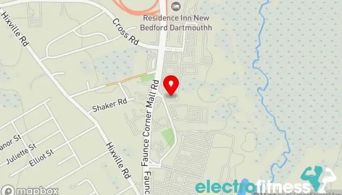 map of SBG East Coast Martial arts school, Jujitsu school, Karate school, Kickboxing school, Muay Thai boxing gym, Physical fitness program, Taekwondo school in North Dartmouth