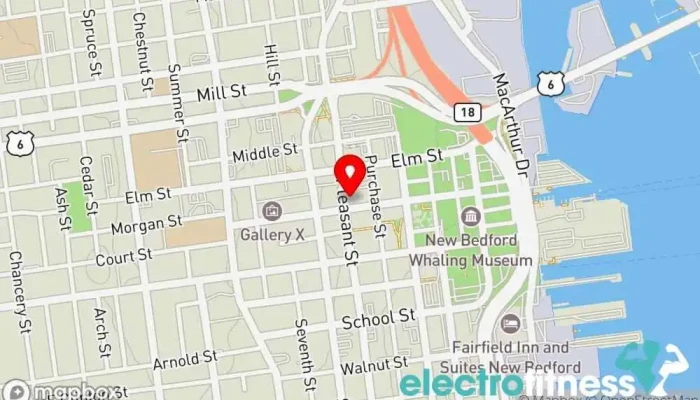 map of School of Yoga New Bedford Yoga studio in New Bedford