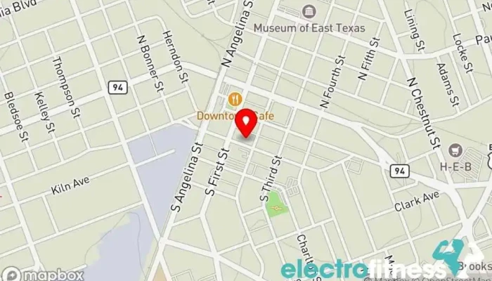 map of Shepherd Street Yoga Yoga studio in Lufkin