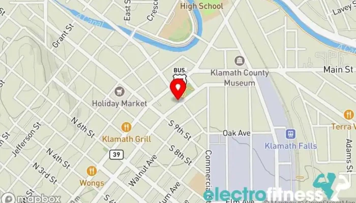 map of Sky Lakes Wellness Center Wellness center in Klamath Falls