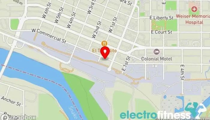 map of Small Town Fitness 24 Hour Fitness Center Gym in Weiser