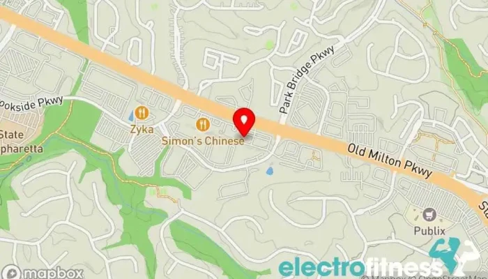 map of SmartFit Alpharetta Fitness center, Gym, Personal trainer in Alpharetta