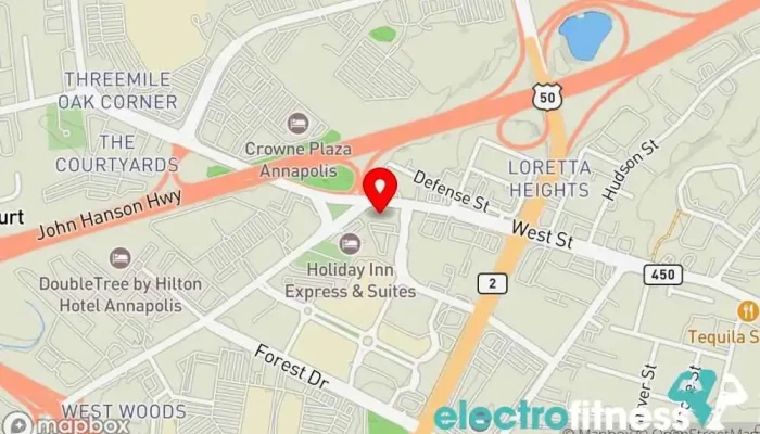 map of Snap Fitness Annapolis Gym in Annapolis