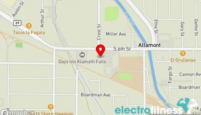 map of Snap Fitness Klamath Falls Gym in Klamath Falls