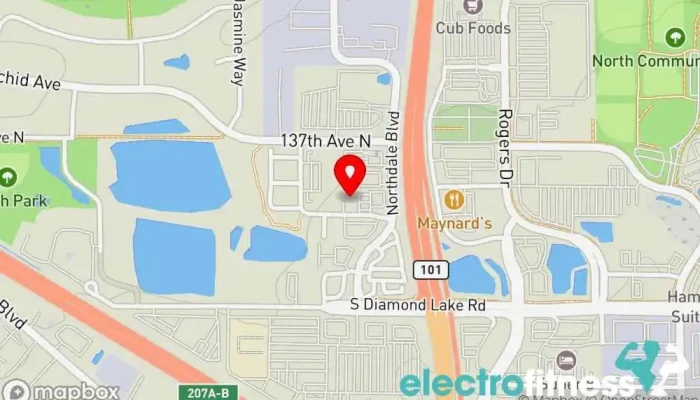 map of Snap Fitness Rogers Gym in Rogers