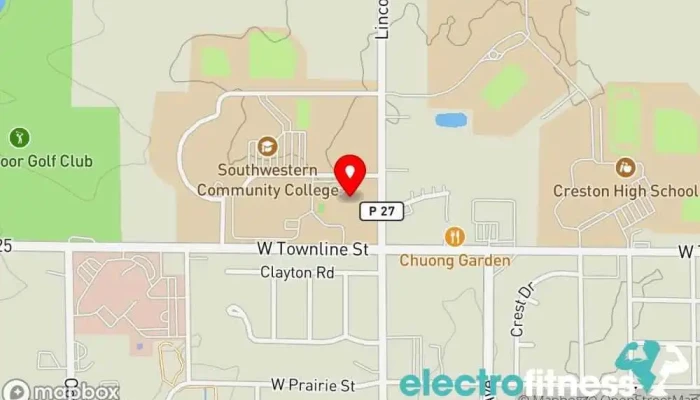 map of Southern Prairie Family Fitness Center Gym, Athletic track, Basketball court, Fitness center, Indoor swimming pool, Non-profit organization, Physical fitness program, Pickleball court in Creston