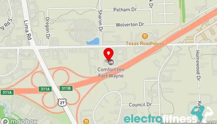 map of Spark by Hilton Fort Wayne Hotel in Fort Wayne