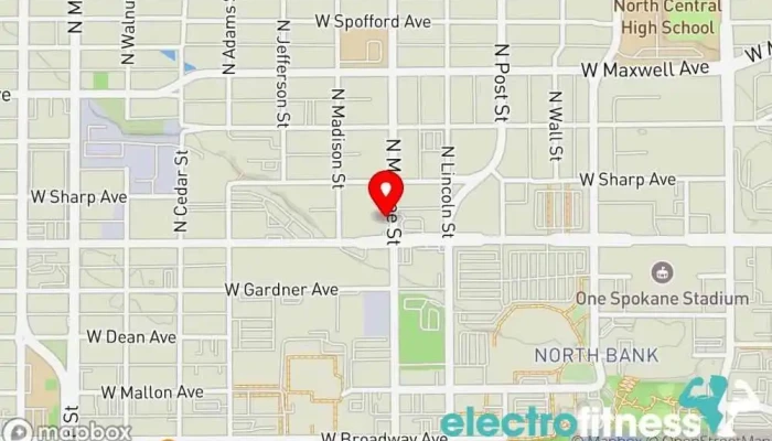 map of SPINCITY Fitness center, Physical fitness program in Spokane