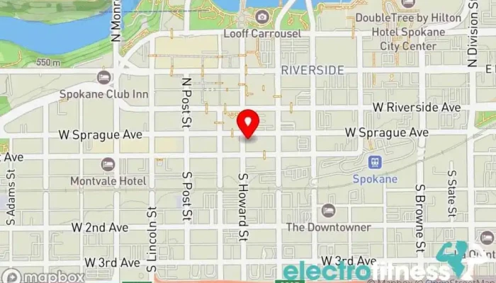 map of Spokane Stretch and Wellness Fitness center in Spokane