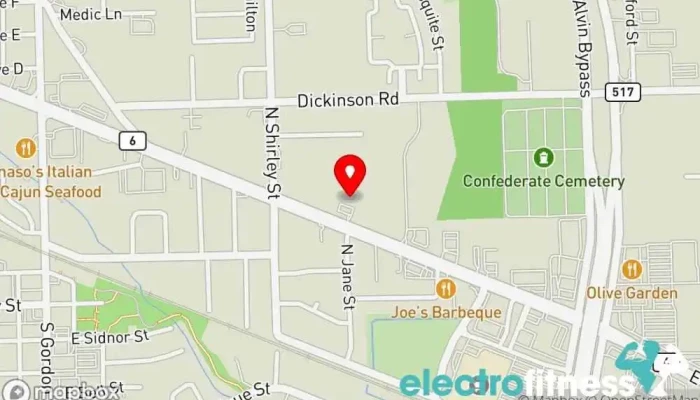 map of Still Waters Brazilian Jiu Jitsu Martial arts school in Alvin