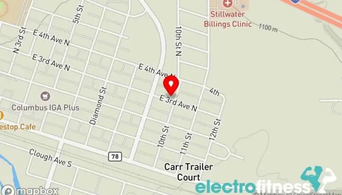 map of Stillwater Athletic Co-Op Gym in Columbus