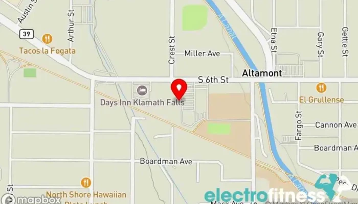 map of Strength in Motion Fitness Boxing Boxing gym, Fitness center, Gym in Klamath Falls