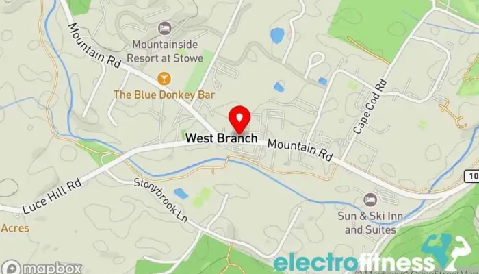 map of Studio 108 Fitness Pilates studio in Stowe