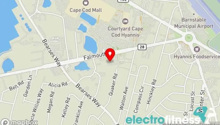 map of Studio EX Cycle & Group Fitness Indoor cycling, Aerobics instructor, Body shaping class, Boxing gym, Fitness center, Nutritionist, Personal trainer, Pilates studio, Weight loss service, Yoga studio in Hyannis