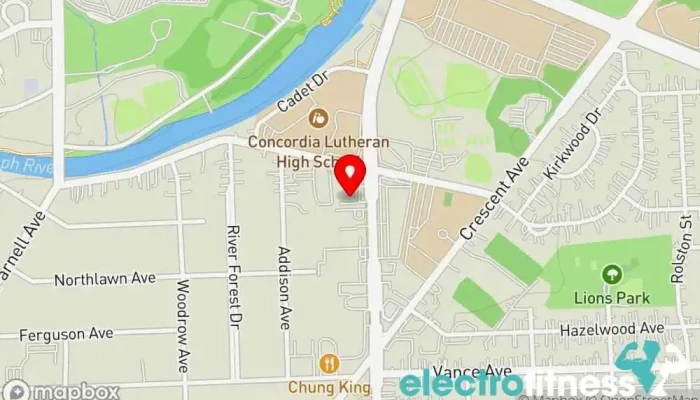 map of Studio Seva Yoga studio in Fort Wayne