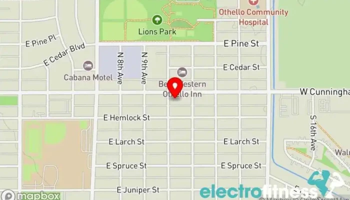 map of Superhero's Nutrition Club Fitness center in Othello