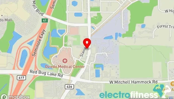 map of Taylors Fitness Club Fitness center, Karate school, Personal trainer, Physical fitness program, Self defense school, Weight loss service in Oviedo