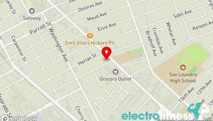 map of Teddy's Total Body Personal Training Personal trainer, Gym in San Leandro
