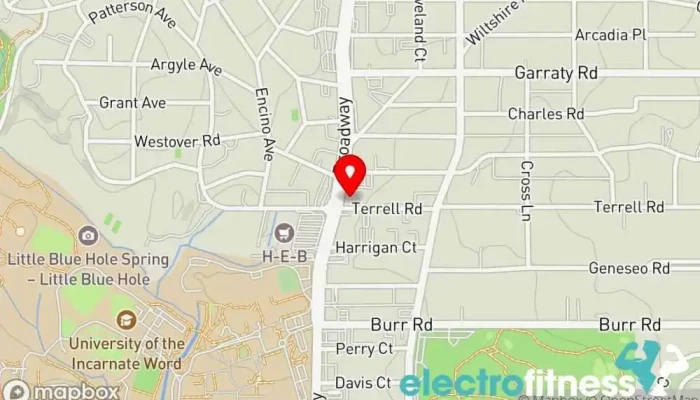 map of TejasFit Gym, Personal trainer in San Antonio