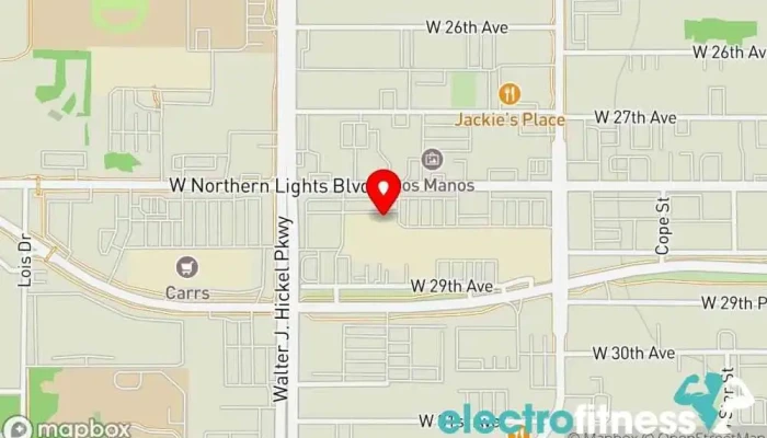 map of The Alaska Club West Gym Gym, Basketball court, Day care center, Fitness center, Health spa, Recreation center, Sports club, Swimming pool, Weightlifting area, Yoga studio in Anchorage