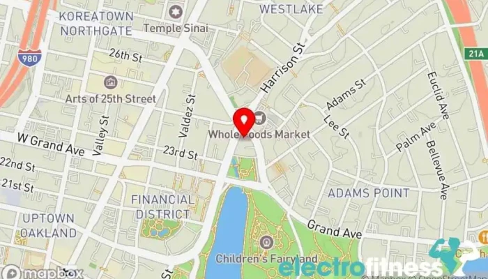 map of THE ART OF STRONG Physical fitness program, Fitness center in Oakland