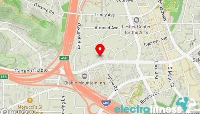 map of The Bar Method Walnut Creek Physical fitness program, Fitness center, Gym in Walnut Creek