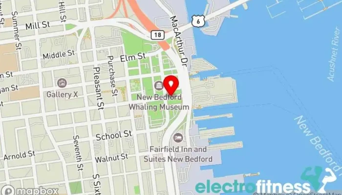 map of The Barre Gym, Pilates studio, Yoga studio in New Bedford
