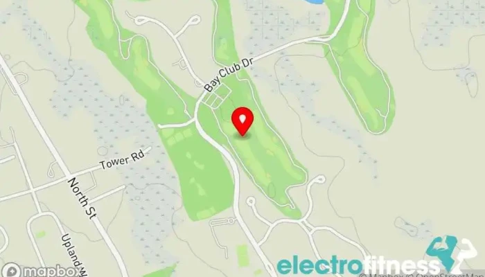 map of The Bay Club Private golf course, Fine dining restaurant, Fitness center, Golf club, Outdoor swimming pool, Tennis club in Mattapoisett