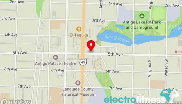 map of The Club Teen Center Gym in Antigo