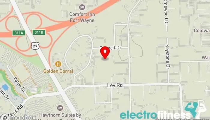 map of The CULTure Gym Gym, Fitness center, Personal trainer, Physical fitness program, Weight loss service, Weightlifting area, Wellness program in Fort Wayne