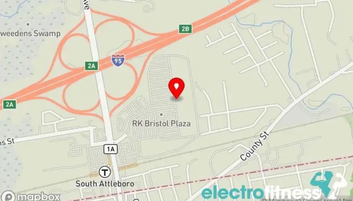 map of The Edge Fitness Clubs Gym, Fitness center, Indoor cycling, Personal trainer, Physical fitness program, Pilates studio, Yoga studio in Attleboro