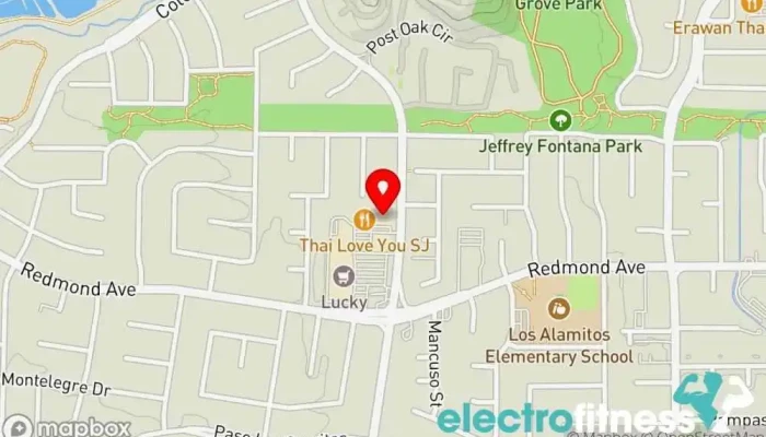 map of The Exercise Coach Almaden Valley CA Personal trainer, Fitness center, Gym, Nutritionist, Physical fitness program in San Jose