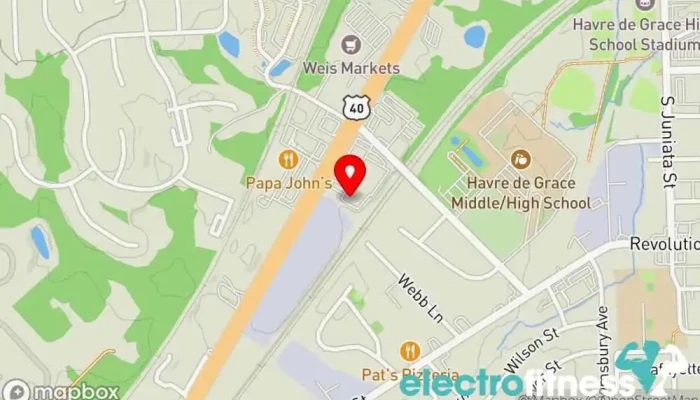 map of The Fitness Center of Havre de Grace Gym, Personal trainer, Vitamin & supplements store in Havre De Grace
