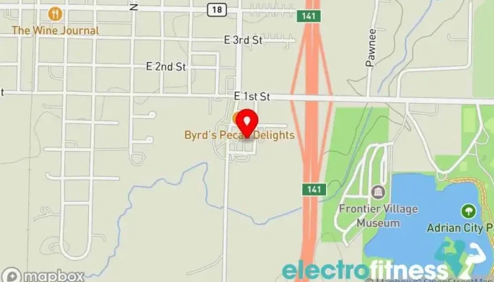 map of The Fitness Hub Gym in Adrian