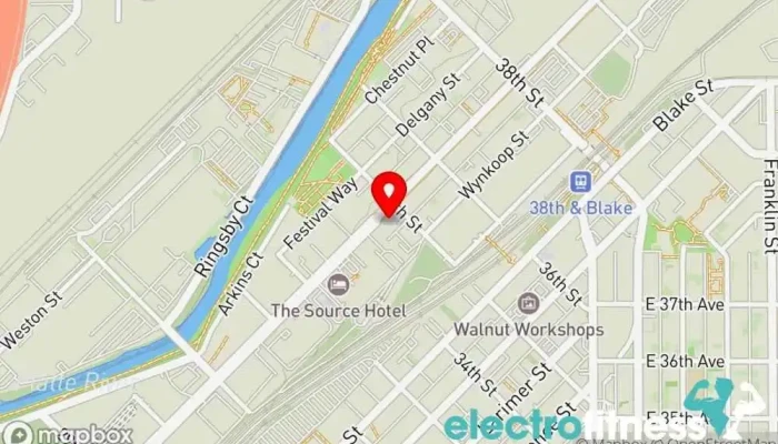 map of The Fitness LAB Physical therapy clinic, Fitness center, Gym in Denver